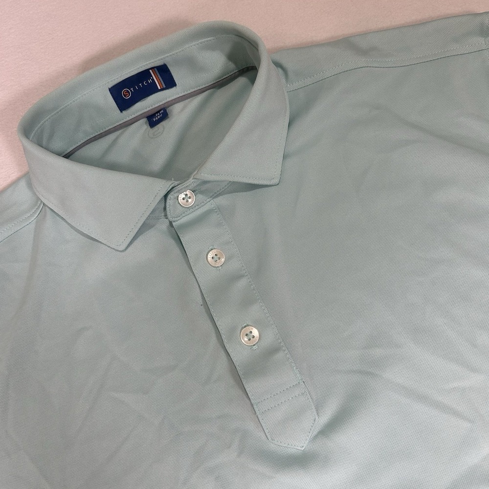 Stitch Golf Men's Large Blue Short Sleeve Performance‎ Broken Sound Polo Shirt
